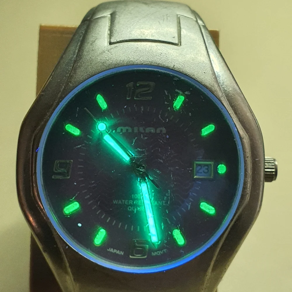 10/$20 Advance Milan Silver/Blue Stainless Steel Men's Watch w/Date